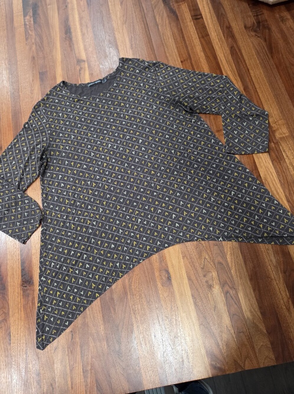 Gudrun Sjödén Asymmetrical Sharkbite Hem Lagenlook Micromodal Tunic Size XXL